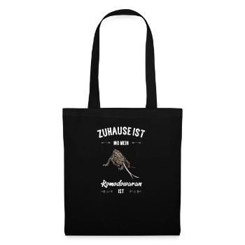 Komodowaran I Komododrache Motiv für Reptilien - Stoffbeutel - Schwarz - Vorne