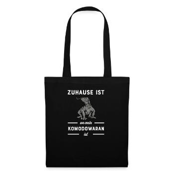 Komodowaran I Komododrache Motiv für Reptilien - Stoffbeutel - Schwarz - Vorne