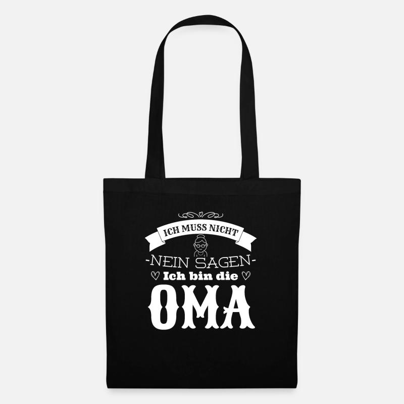 Ich bin die Oma -weiß - Stoffbeutel - Schwarz