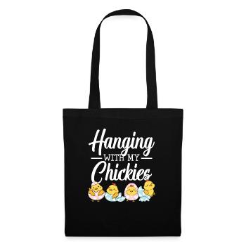 Éleveur de poulet Chuchoteur de poulet Animal de ferme - Sac en tissu - noir - Devant