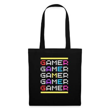 Gamer times Five with 80's vibe - Tote Bag - black - Front