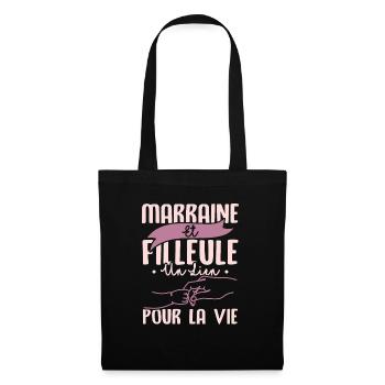 Marraine et filleule - Sac en tissu - noir - Devant
