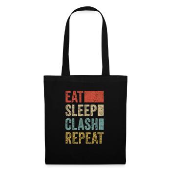 Eat Sleep Clash Repeat Vintage Gaming Clan - Stoffbeutel - Schwarz - Vorne