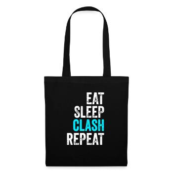 Mens Gaming Clan Idee Eat Sleep Clash Repeat - Stoffbeutel - Schwarz - Vorne