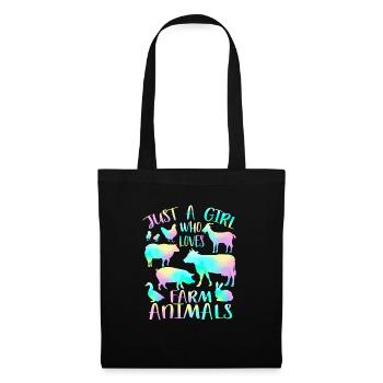 Juste une fille qui aime les animaux de ferme - Sac en tissu - noir - Devant