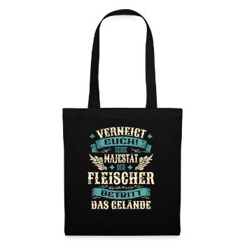 Fleischer Geschenk Lustige Sprüche - Stoffbeutel - Schwarz - Vorne