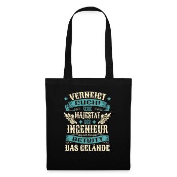 Ingenieur Geschenk Lustige Sprüche - Stoffbeutel - Schwarz - Vorne