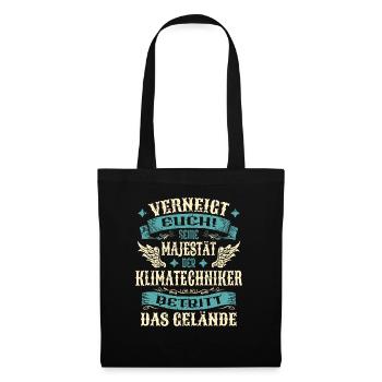 Klimatechniker Geschenk Lustige Sprüche - Stoffbeutel - Schwarz - Vorne