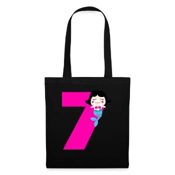 7 Year Birthday Mermaid Mermaid Gift - Tote Bag - black - Front