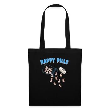 Happy Pills Farm Animal Funny Rabbit Lovers Humor - Tote Bag - black - Front