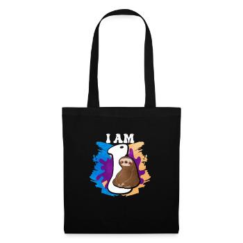 Je suis 1 paresseux - Sac en tissu - noir - Devant