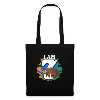 I am 7 sloth - Tote Bag - black - Front