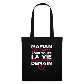 Maman je t'aime pour toute la vie - Sac en tissu - noir - Devant