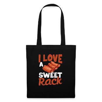 J’aime un Sweet Rack BBQ Ribs Funny Barbecue Grill - Sac en tissu - noir - Devant