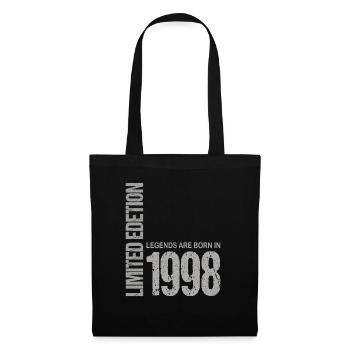 25. Geburtstag Damen Herren 25 Jahre 1998 Lustig - Stoffbeutel - Schwarz - Vorne