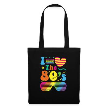 80s retro vintage costume year 80 love - Tote Bag - black - Front
