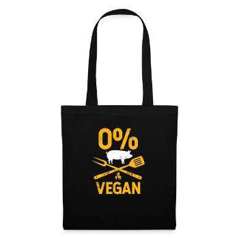 0% Végétaliens Drôles de mangeurs de viande Fumeurs Chef grill - Sac en tissu - noir - Devant
