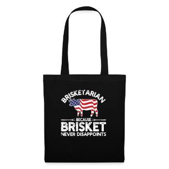 Brisketarian, weil Brisket den BBQ-Liebhaber nie - Stoffbeutel - Schwarz - Vorne