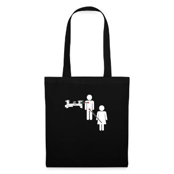 Woodturning Woodworking Woodturner Wood Lathe - Tote Bag - black - Front
