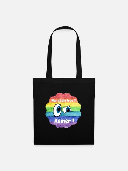 wer ist die Frau, LBTQ, CSD - Stoffbeutel - Schwarz