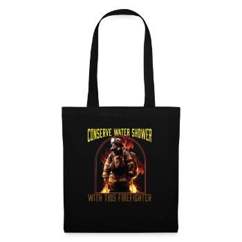 Conserve Water Shower With This Firefighter - Tote Bag - black - Front