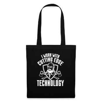 I Work With Cutting Edge Technology - Stoffbeutel - Schwarz - Vorne