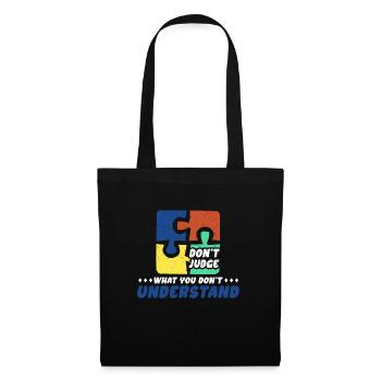 Sensibilisation à l’autisme – Ne condamnez pas quoi - Sac en tissu - noir - Devant