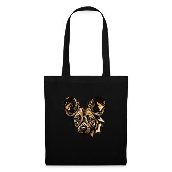 Portrait de chien sauvage africain Lycaon Pictus - Sac en tissu - noir - Devant
