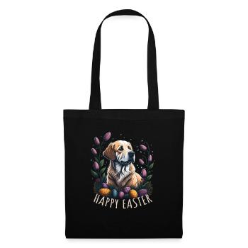 Golden Retriever au printemps Pâques Golden - Sac en tissu - noir - Devant