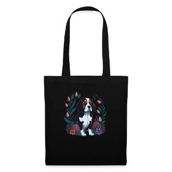 Beau chien Beagle Pâques Printemps Beagle - Sac en tissu - noir - Devant