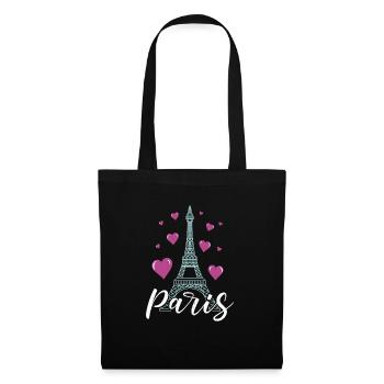 Île-de-France Paris Frankreich Franzose - Stoffbeutel - Schwarz - Vorne