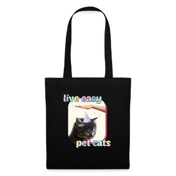 Cat Memes - Live Easy Pet Cats - Tote Bag - black - Front