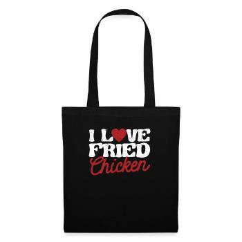 J’adore le poulet frit Funny Food Food BBQ - Sac en tissu - noir - Devant