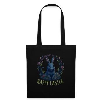 Rabbit with Easter eggs & spring flowers Easter - Tote Bag - black - Front