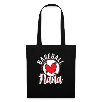 Baseball Nana Baseball Oma Baseball Fan - Stoffbeutel - Schwarz - Vorne