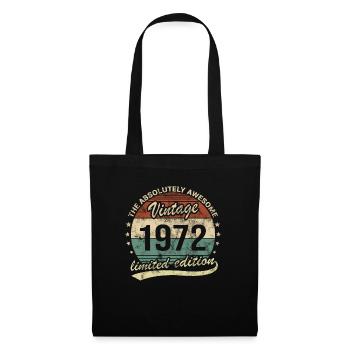Awesome Since Vintage 1972 Retro Geburtstag Design - Stoffbeutel - Schwarz - Vorne