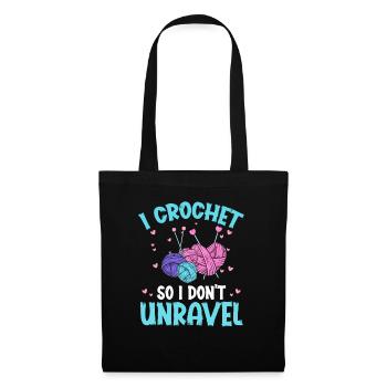 I crochet so i don't unravel - Tote Bag - black - Front