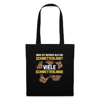 Was ist besser als ein Schmetterling? Viele - Stoffbeutel - Schwarz - Vorne