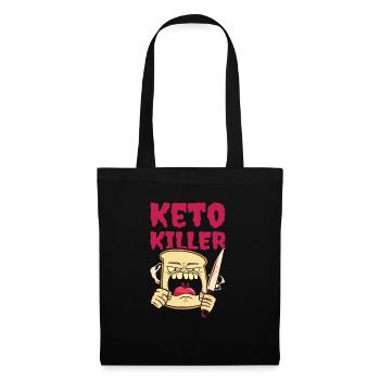 Keto Killer Ernährungsberater Lebensmittel Diät - Stoffbeutel - Schwarz - Vorne