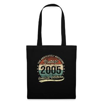 Awesome Since Vintage 2005 Retro Geburtstag Design - Stoffbeutel - Schwarz - Vorne