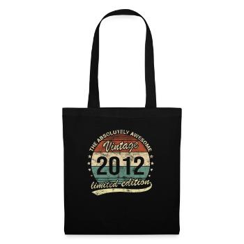 Awesome Since Vintage 2012 Retro Geburtstag Design - Stoffbeutel - Schwarz - Vorne