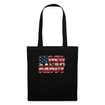 Super Daddy In Stars And Stripes pour papa - Sac en tissu - noir - Devant