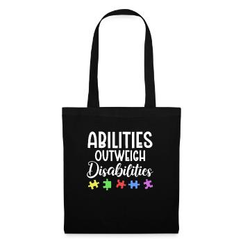 Autism awareness - abilities predominate - Tote Bag - black - Front