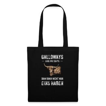 Galloway Rind I Schottland Rinderzucht für - Stoffbeutel - Schwarz - Vorne