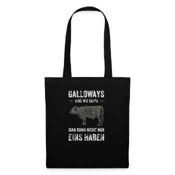 Galloway Rind I Schottland Rinderzucht für - Stoffbeutel - Schwarz - Vorne