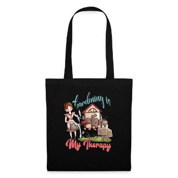 Le jardinage : ma forme de thérapie - Sac en tissu - noir - Devant