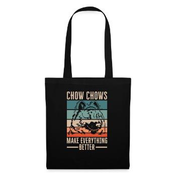 Chow Chow Hund - Stoffbeutel - Schwarz - Vorne