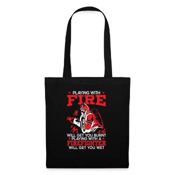 Fireman Fire Rescue Firefighter Firetruck - Tote Bag - black - Front