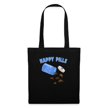 Happy Pills Spinne Lustige Vogelspinnen Liebhaber Humor - Stoffbeutel - Schwarz - Vorne