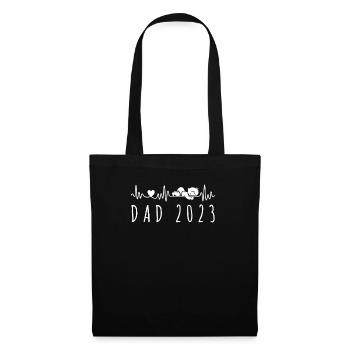 Annonce de papa 2023 Heartbeat Baby pour papa - Sac en tissu - noir - Devant